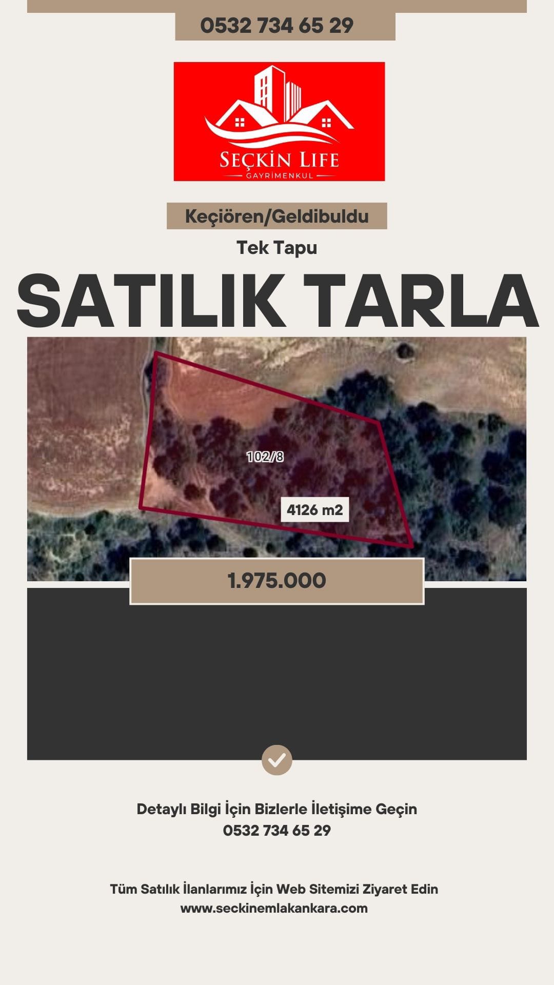 SEÇKİN’DEN SATILIK TARLA